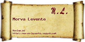 Morva Levente névjegykártya